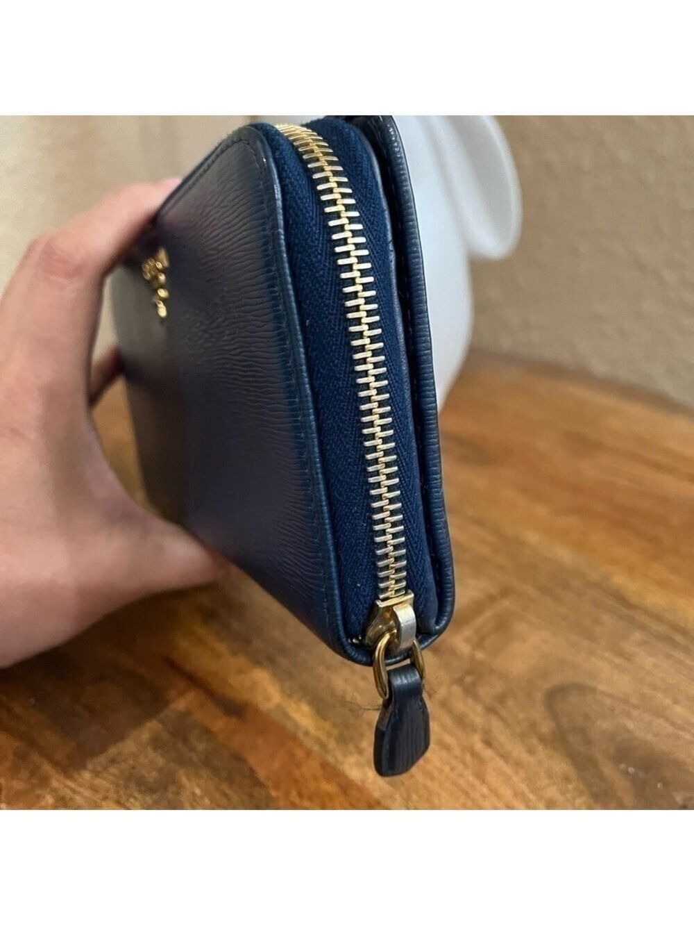 PRADA NAVY VITELLO MOVE WALLET - Picture 4 of 11